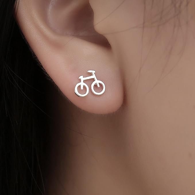 Boho Boucles d&rsquo;oreilles Mini Vélo Boucles d&rsquo;oreilles Argent Cartilage Tragus Mignon Vélo Minuscule Broche Boucles D&rsquo;oreilles De Mariage Bijoux De Mariée Cadeaux Pour Femmes Et Filles