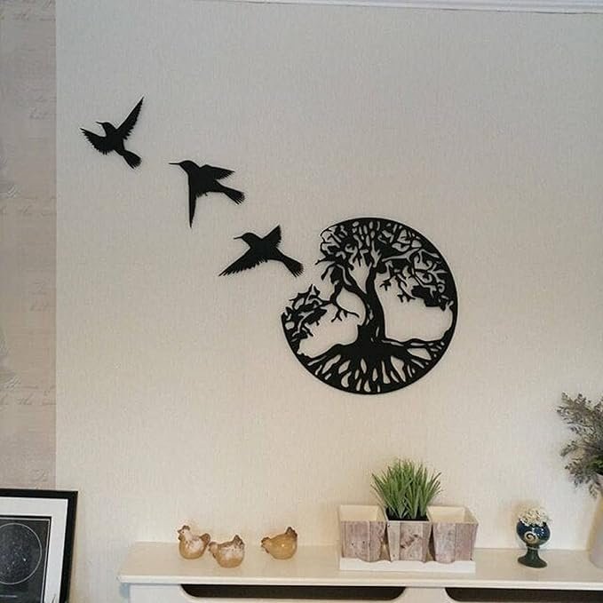 Transformez Votre Espace avec le Magnifique Mural Arbre Noir en Métal