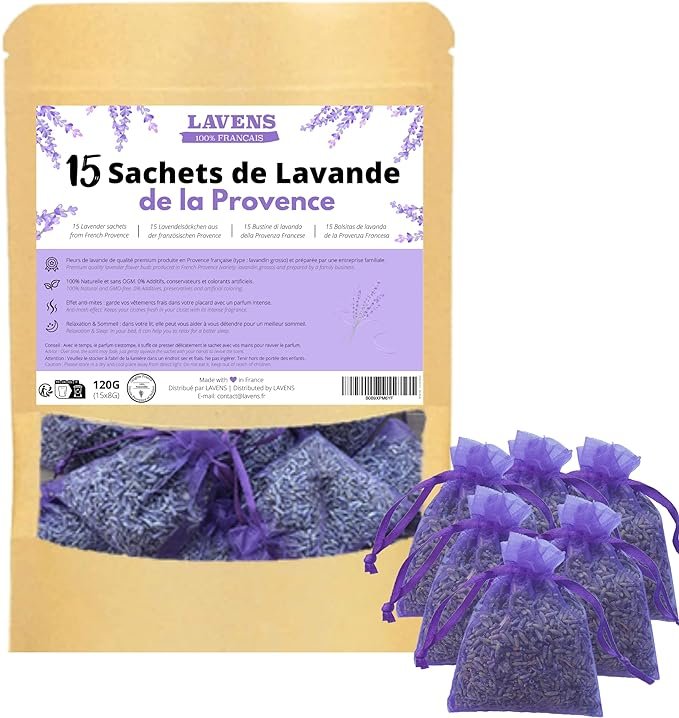 Sac de lavande séchée désodorisante de qualité supérieure avec parfum intense